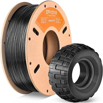 TPU filament spool with flexible printed wheel